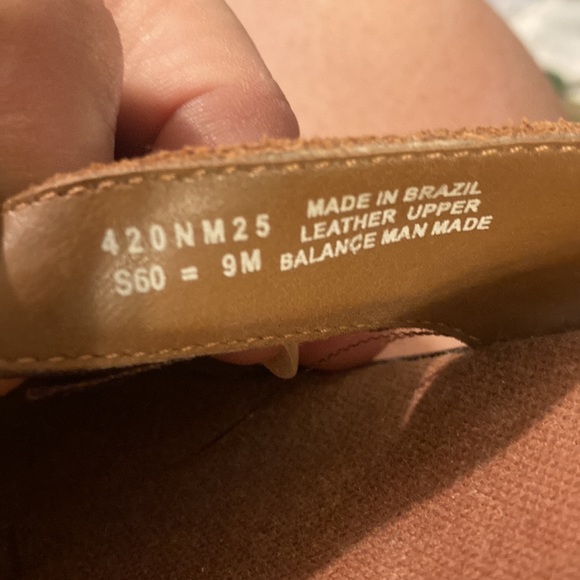 Naturalizer Sz 9 Brown Leather Slip On Sandals With Wedge Heels - Picture 6 of 9